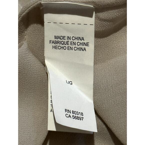 Lucky Brand Women's Sz Large V Neck Knit Metallic Champagne Sweater Ivory Lined - Picture 6 of 9